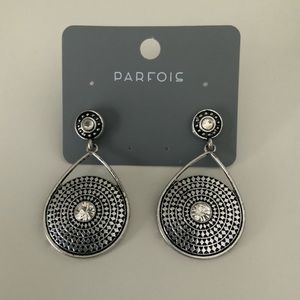 PARFOIS Dangle Silver Round Earrings Women’s Jewellery BRAND NEW